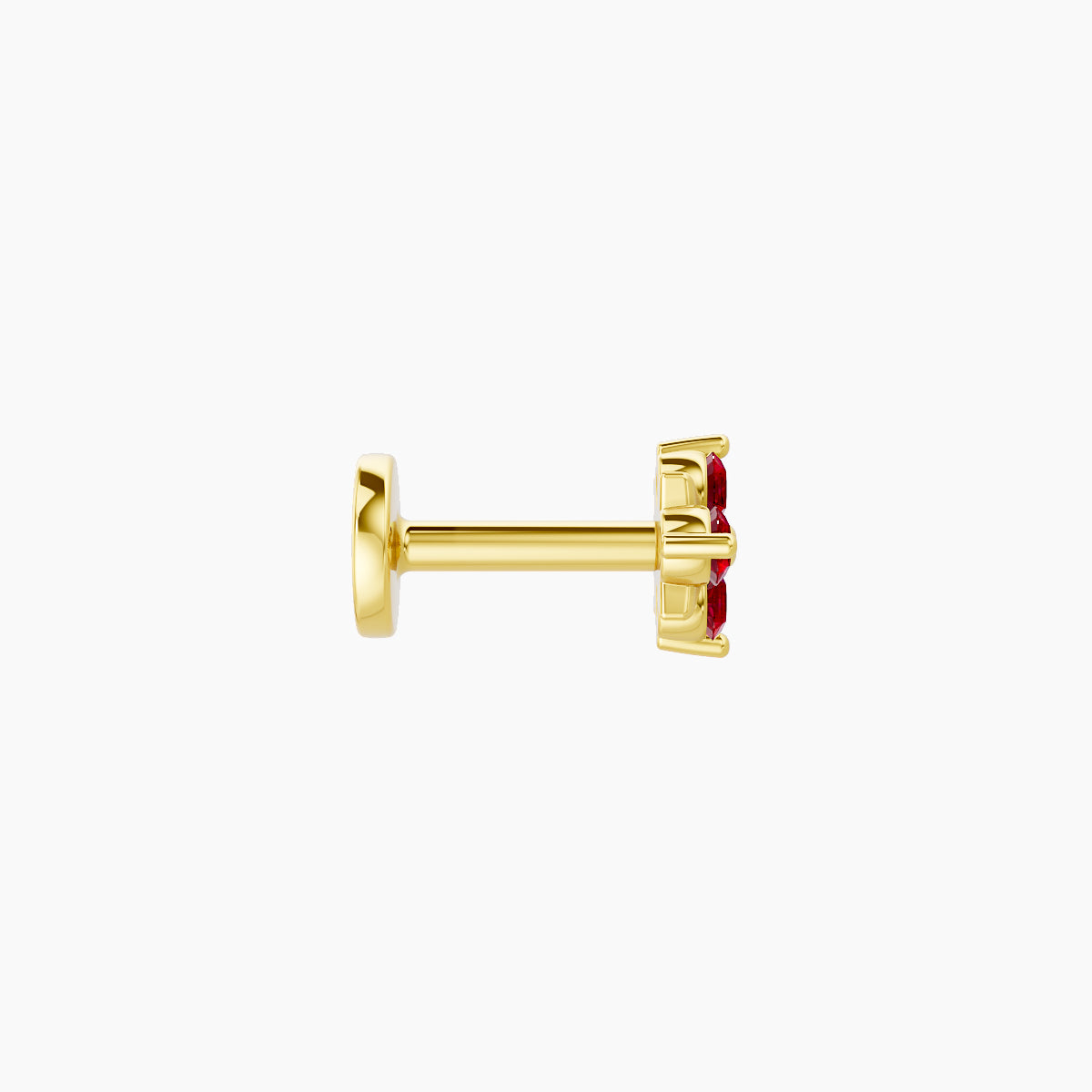 Nymph | 18k Yellow Gold 5 mm 4.5 mm Flower Ruby Piercing