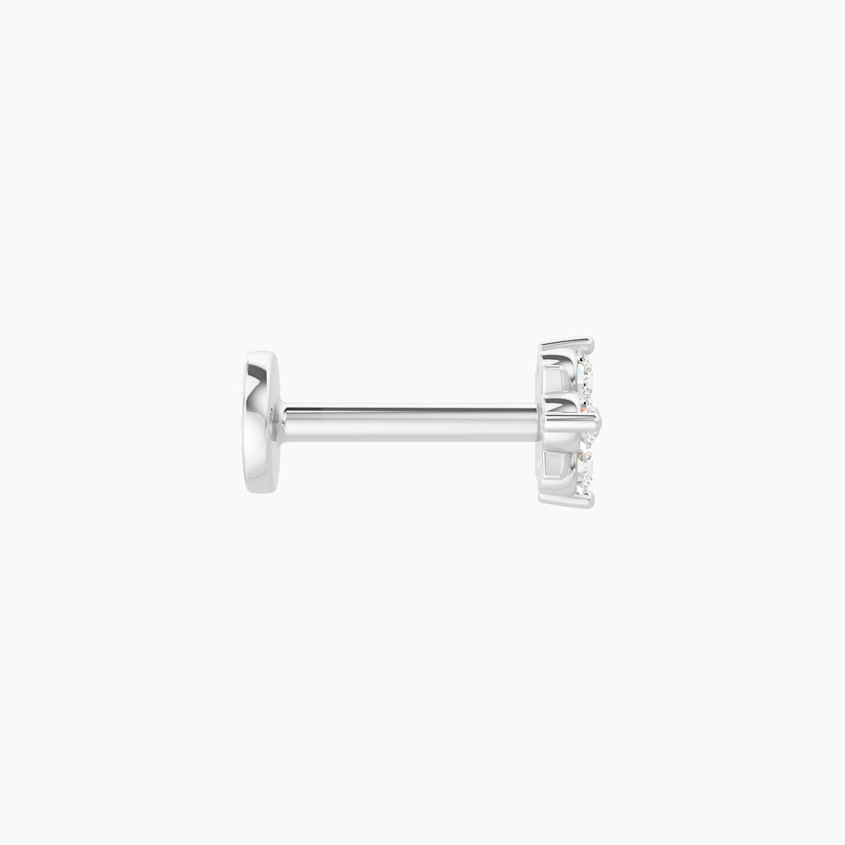 Nymph | 18k White Gold 4.5 mm 6.5 mm Flower Diamond Nose Piercing