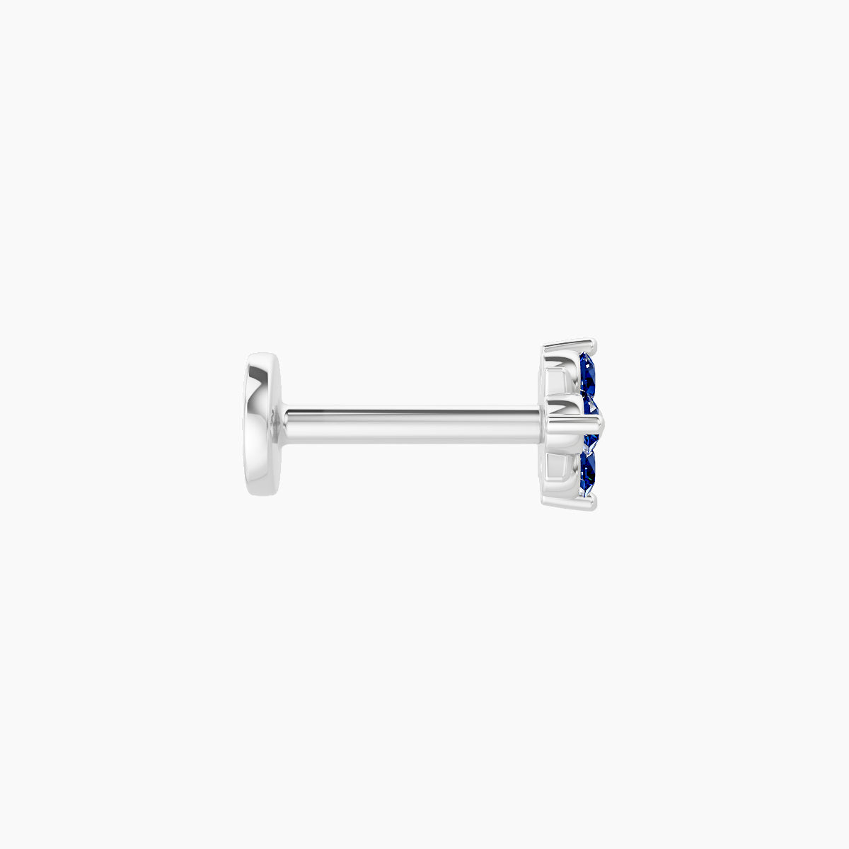 Nymph | 18k White Gold 6.5 mm 4.5 mm Flower Sapphire Nose Piercing