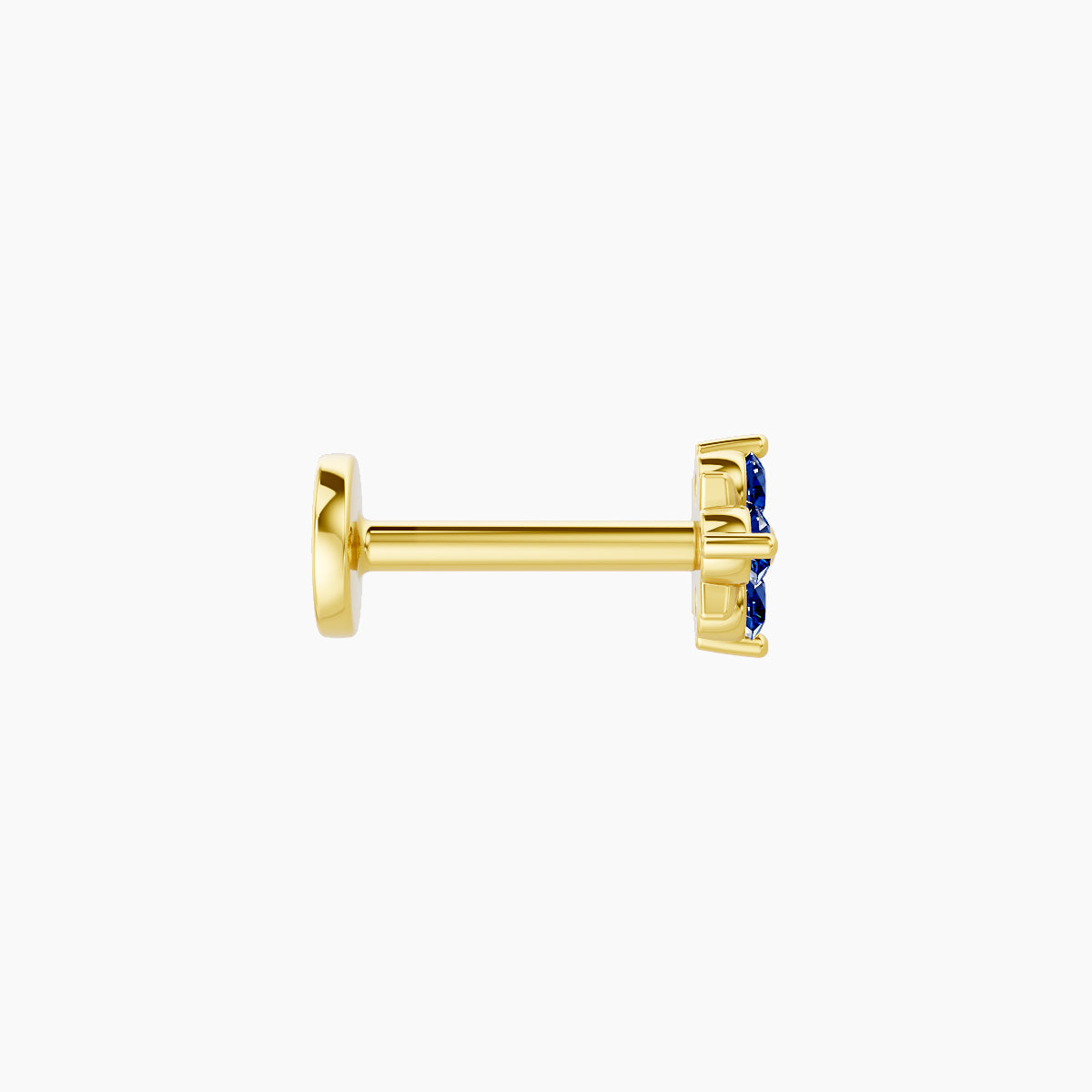 Nymph | 18k Yellow Gold 6.5 mm 4.5 mm Flower Sapphire Nose Piercing