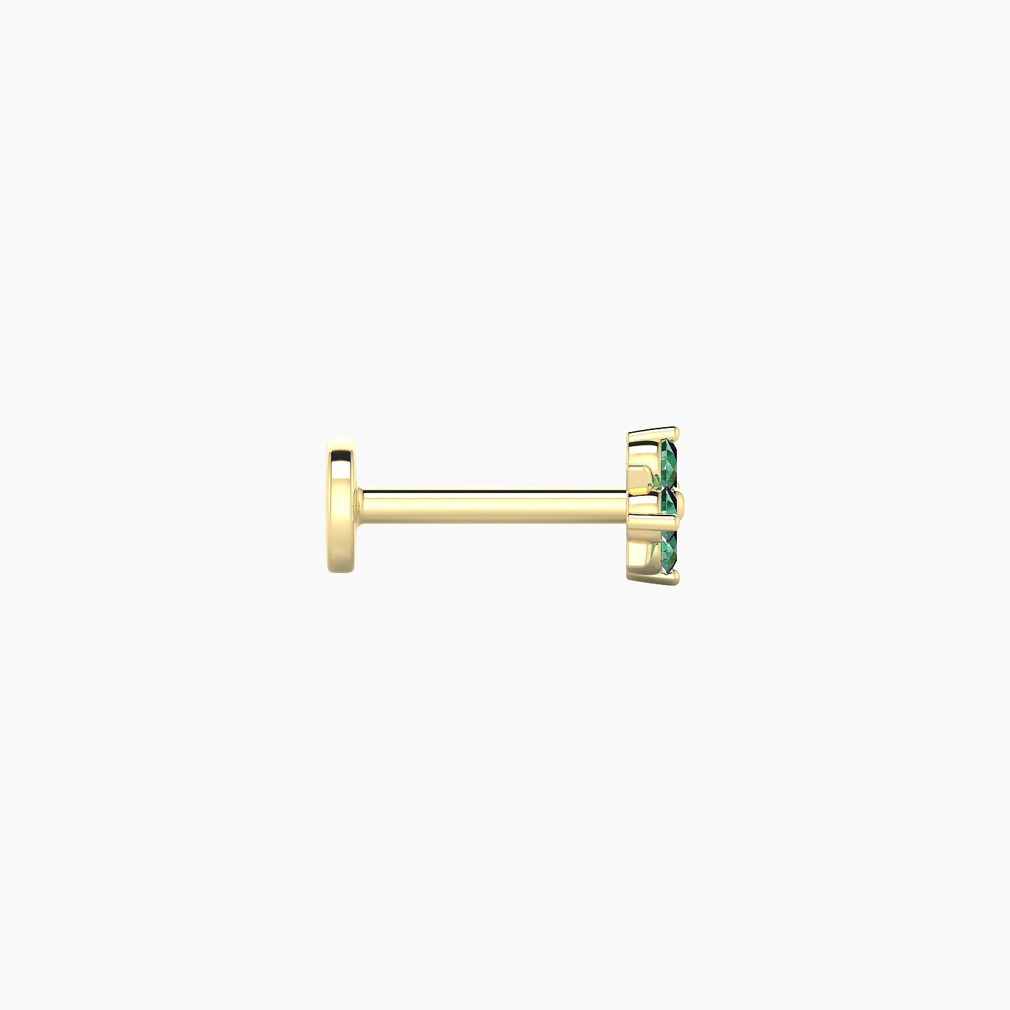 Nymph | 18k Yellow Gold 6.5 mm 4.5 mm Flower Emerald Nose Piercing