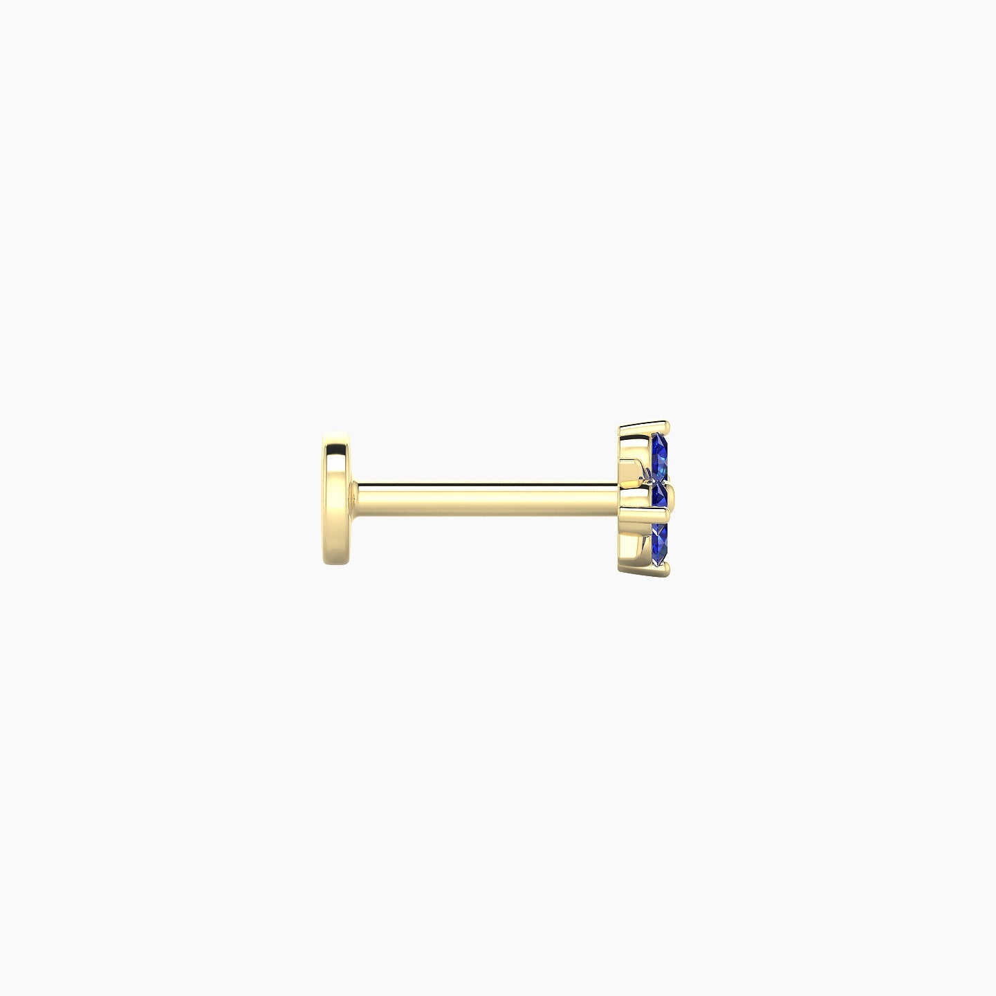 Nymph | 18k Yellow Gold 6.5 mm 4.5 mm Flower Sapphire Nose Piercing
