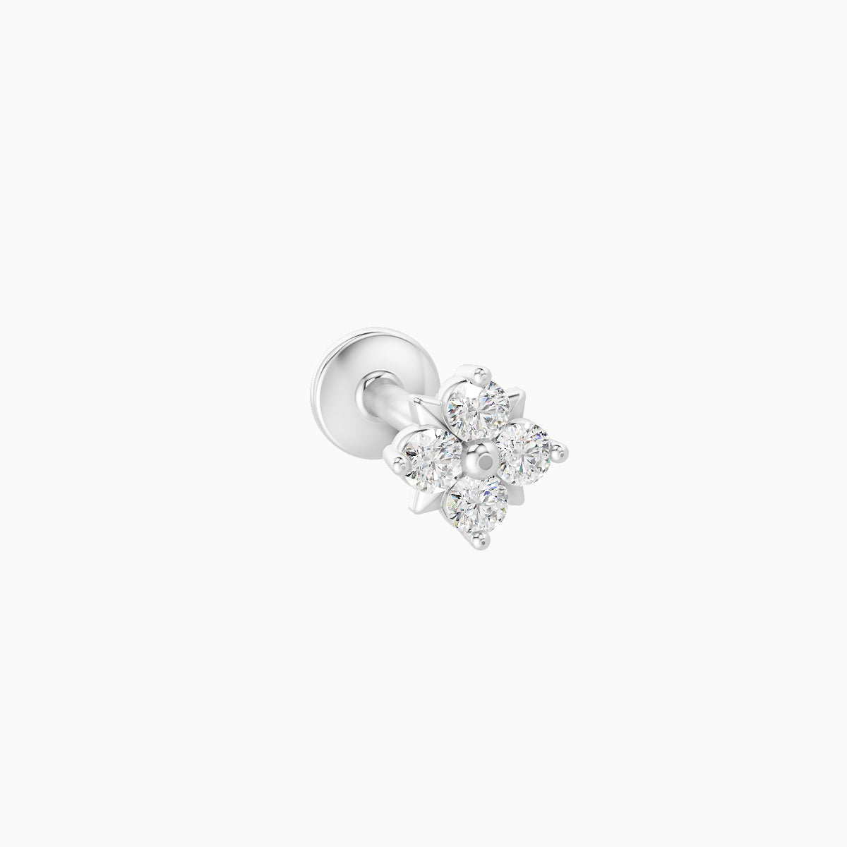 Nymph | 18k White Gold 4.5 mm 6.5 mm Flower Diamond Piercing