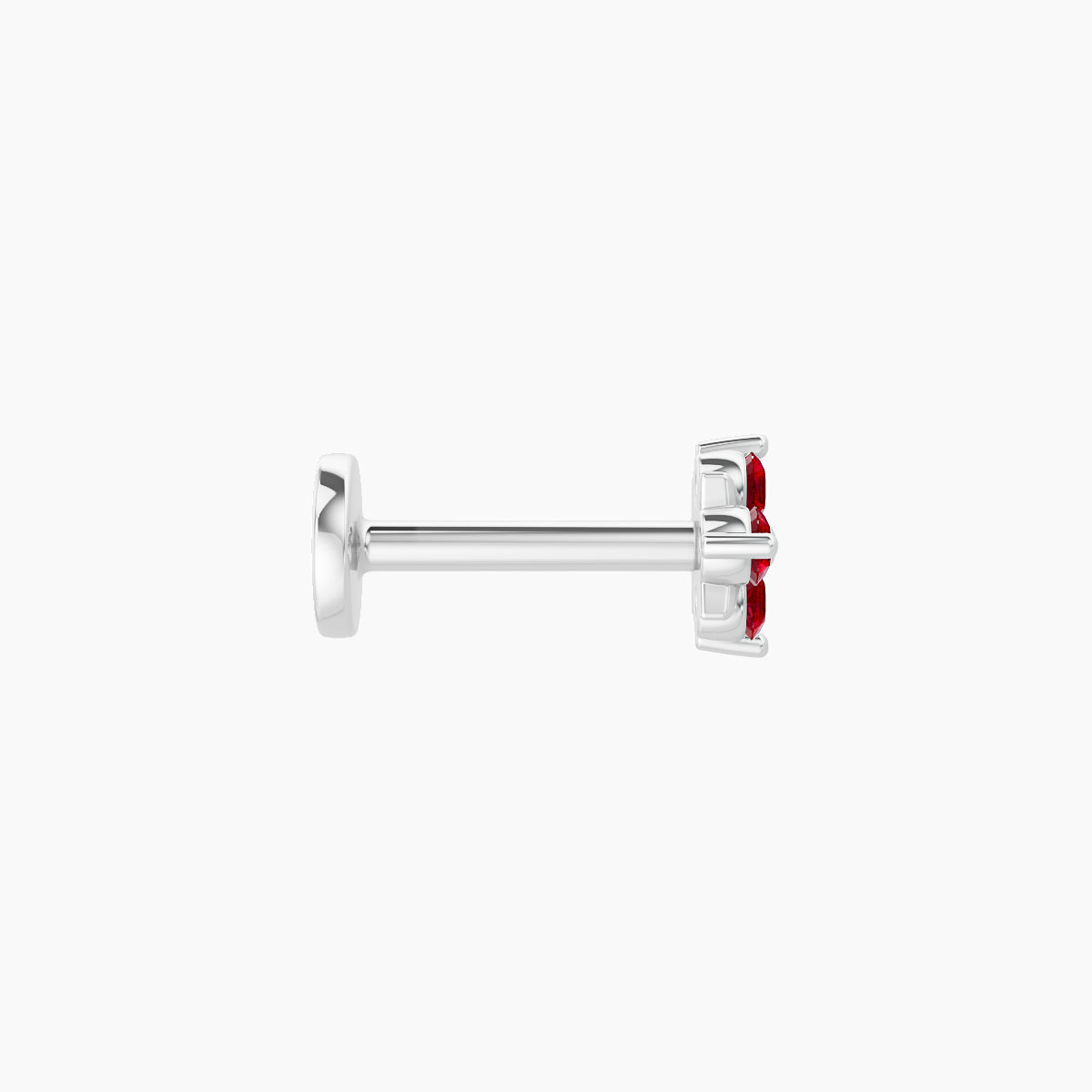 Nymph | 18k White Gold 6.5 mm 4.5 mm Flower Ruby Piercing