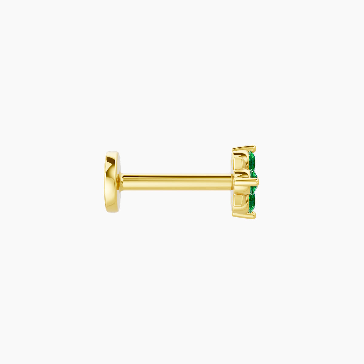Nymph | 18k Yellow Gold 6.5 mm 4.5 mm Flower Emerald Piercing