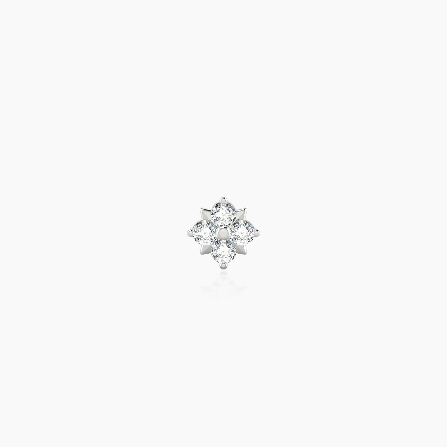 Nymph | 18k White Gold 4.5 mm 6.5 mm Flower Diamond Piercing