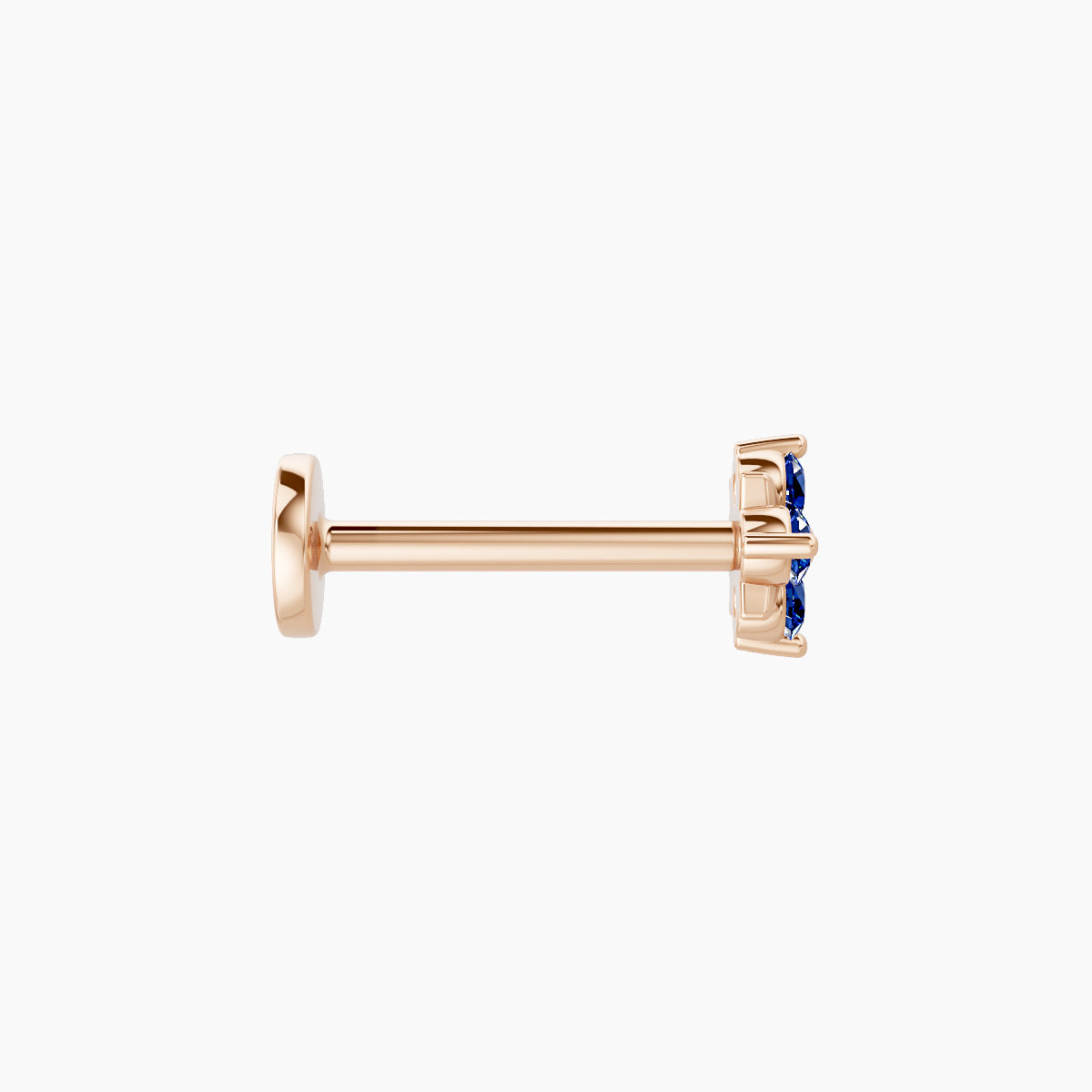 Nymph | 18k Rose Gold 8 mm 4.5 mm Flower Sapphire Nose Piercing