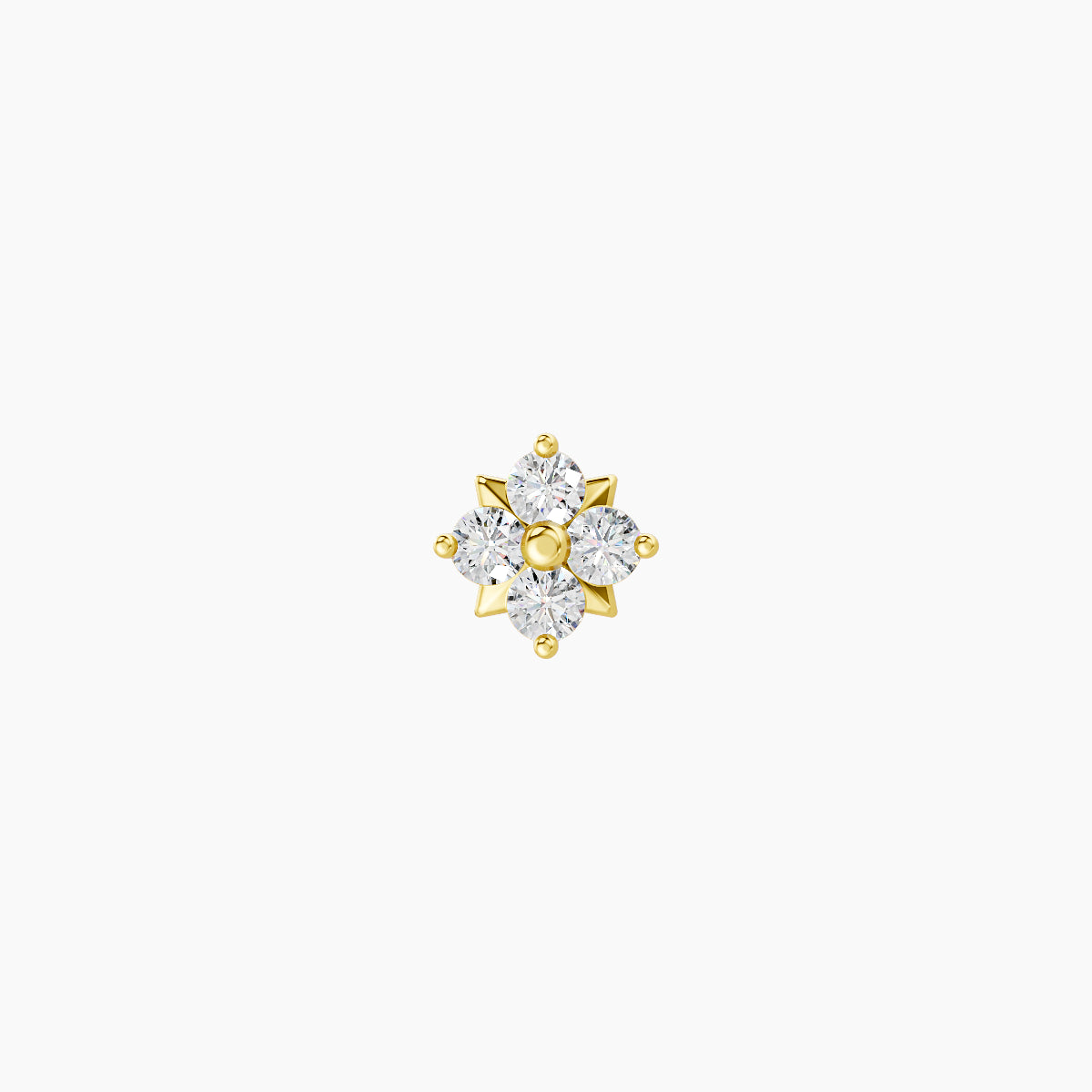 Nymph | 18k Yellow Gold 4.5 mm 8 mm Flower Diamond Piercing