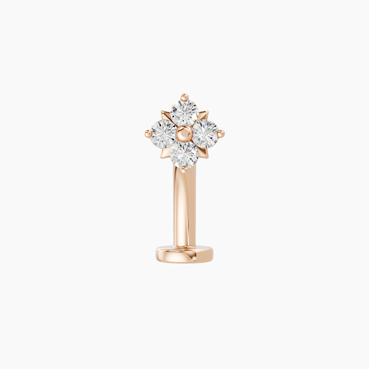 Nymph | 18k Rose Gold 5 mm 10 mm Flower Diamond Floating Navel Piercing