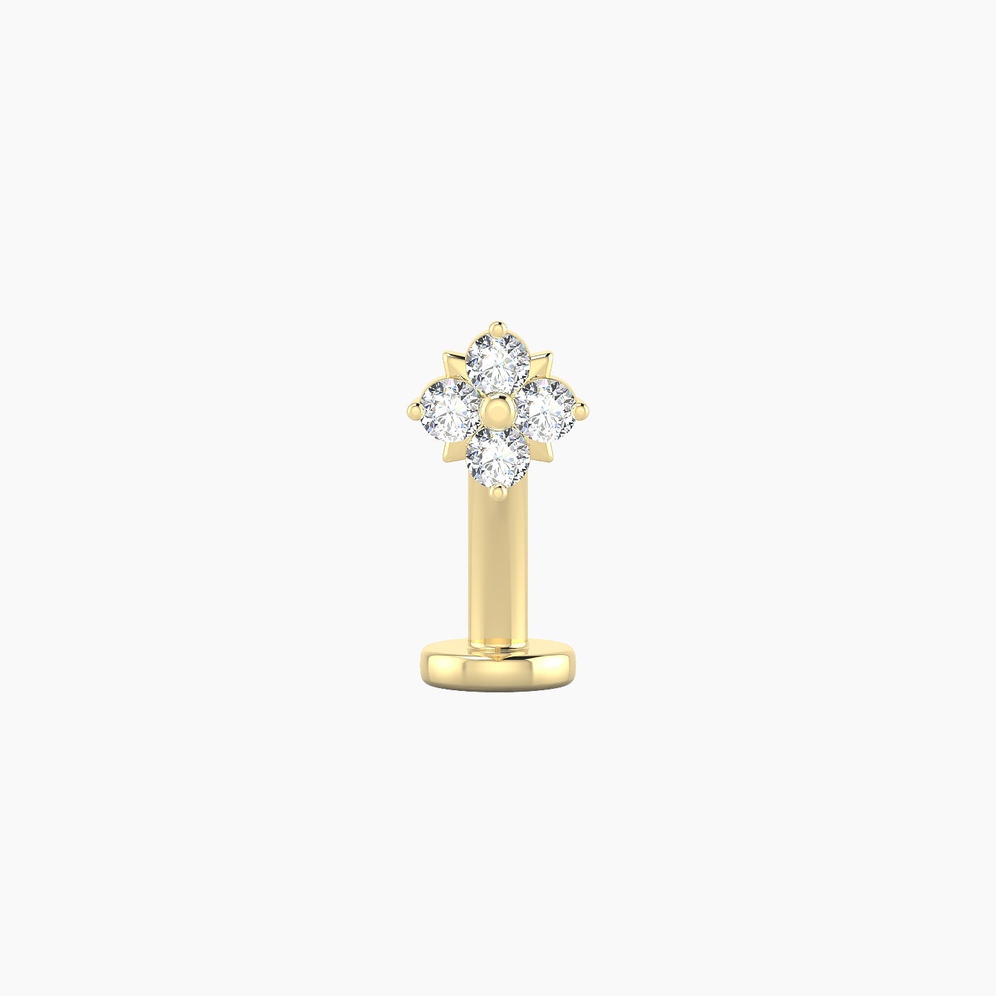 Nymph | 18k Yellow Gold 5 mm 10 mm Flower Diamond Floating Navel Piercing
