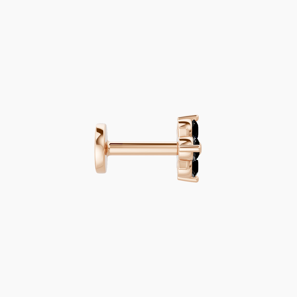 Nymph | 18k Rose Gold 5 mm 5 mm Flower Black Diamond Nose Piercing