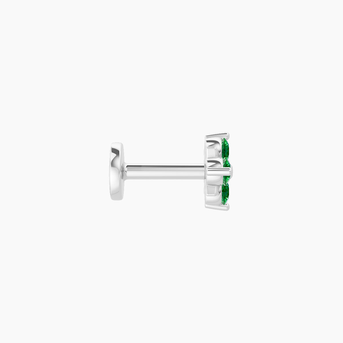 Nymph | 18k White Gold 5 mm 5 mm Flower Emerald Nose Piercing