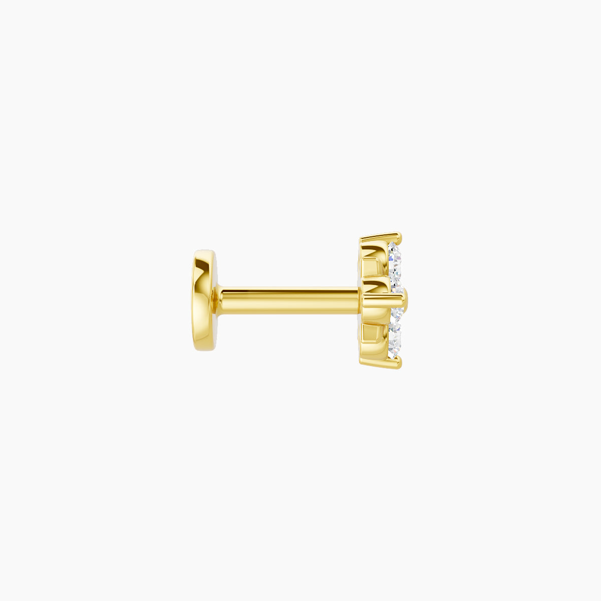 Nymph | 18k Yellow Gold 5 mm 5 mm Flower Diamond Nose Piercing