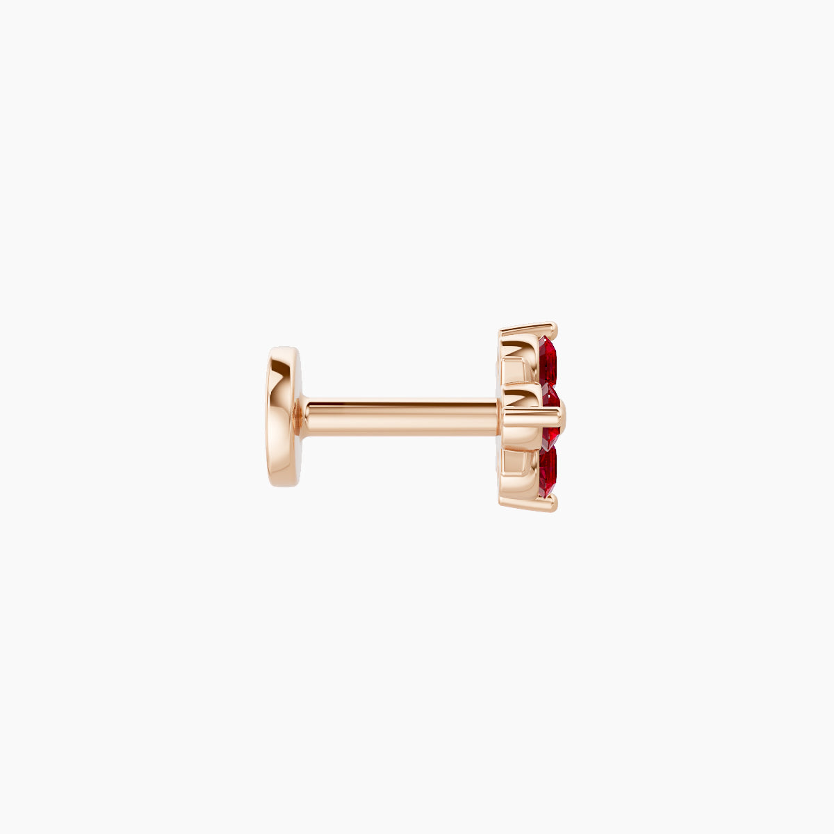 Nymph | 18k Rose Gold 5 mm 5 mm Flower Ruby Piercing