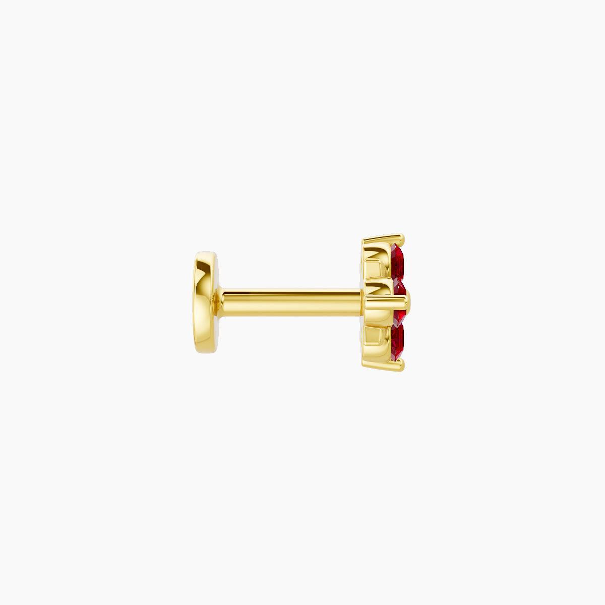 Nymph | 18k Yellow Gold 5 mm 5 mm Flower Ruby Piercing