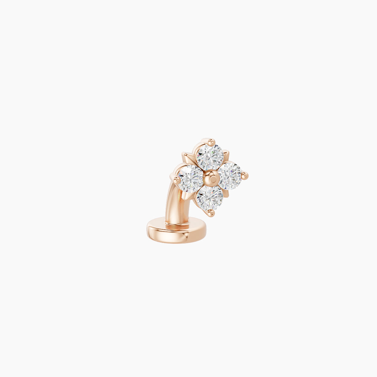 Nymph | 18k Rose Gold 5 mm 6 mm Flower Diamond Floating Navel Piercing
