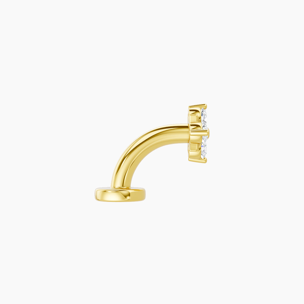 Nymph | 18k Yellow Gold 5 mm 6 mm Flower Diamond Floating Navel Piercing
