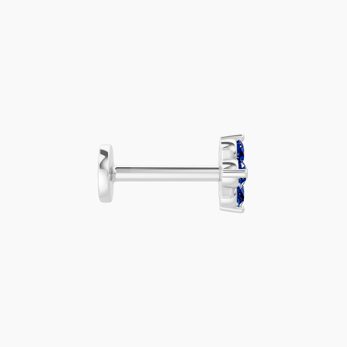 Nymph | 18k White Gold 6.5 mm 5 mm Flower Sapphire Nose Piercing