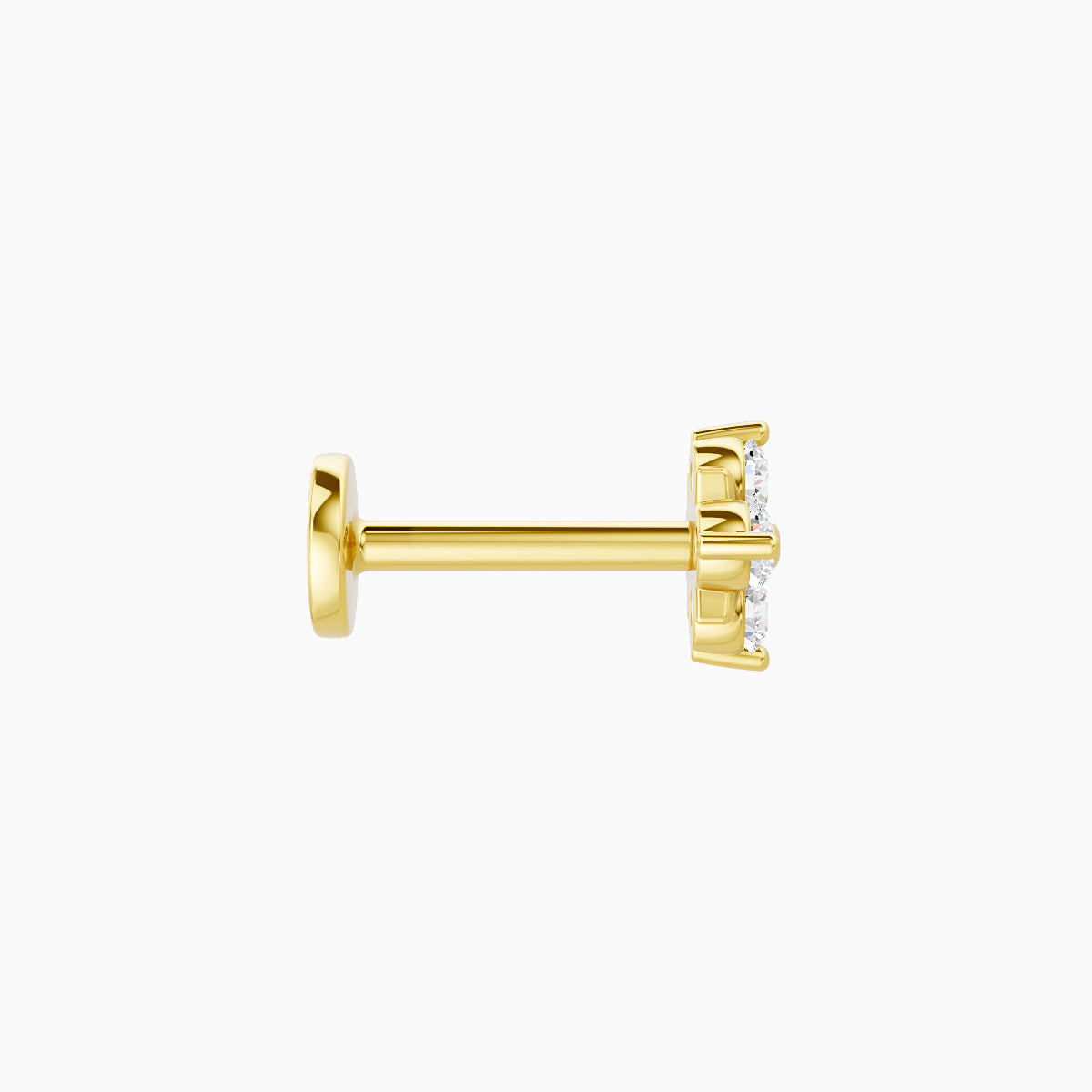 Nymph | 18k Yellow Gold 5 mm 6.5 mm Flower Diamond Nose Piercing