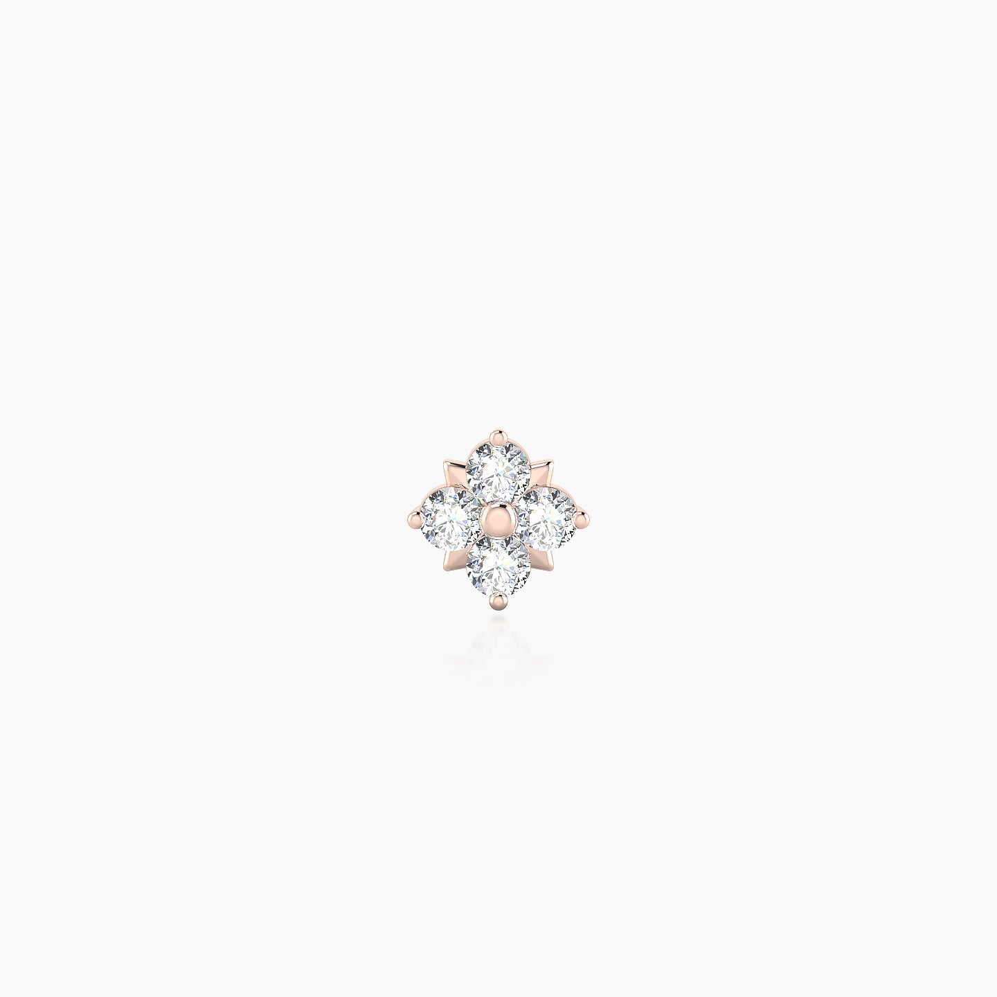 Nymph | 18k Rose Gold 5 mm 6.5 mm Flower Diamond Nose Piercing