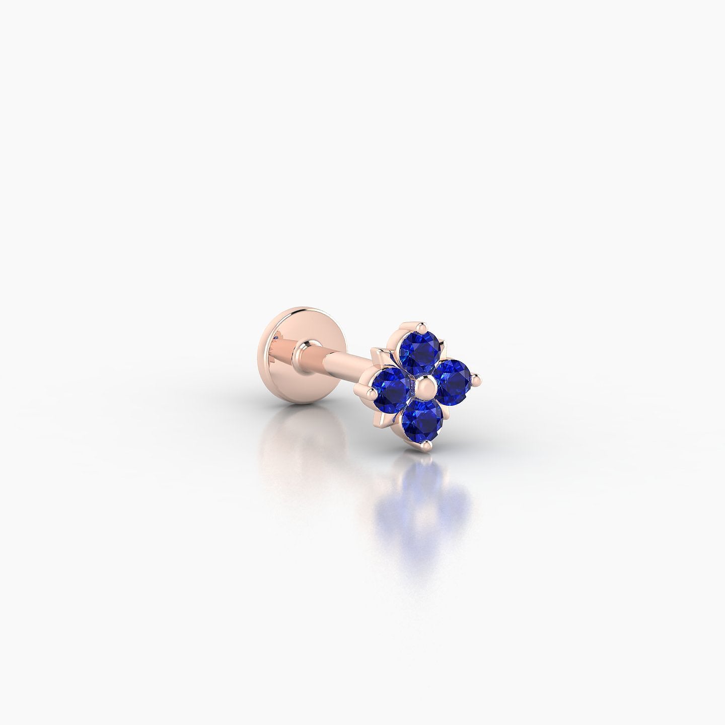 Nymph | 18k Rose Gold 6.5 mm 5 mm Flower Sapphire Nose Piercing