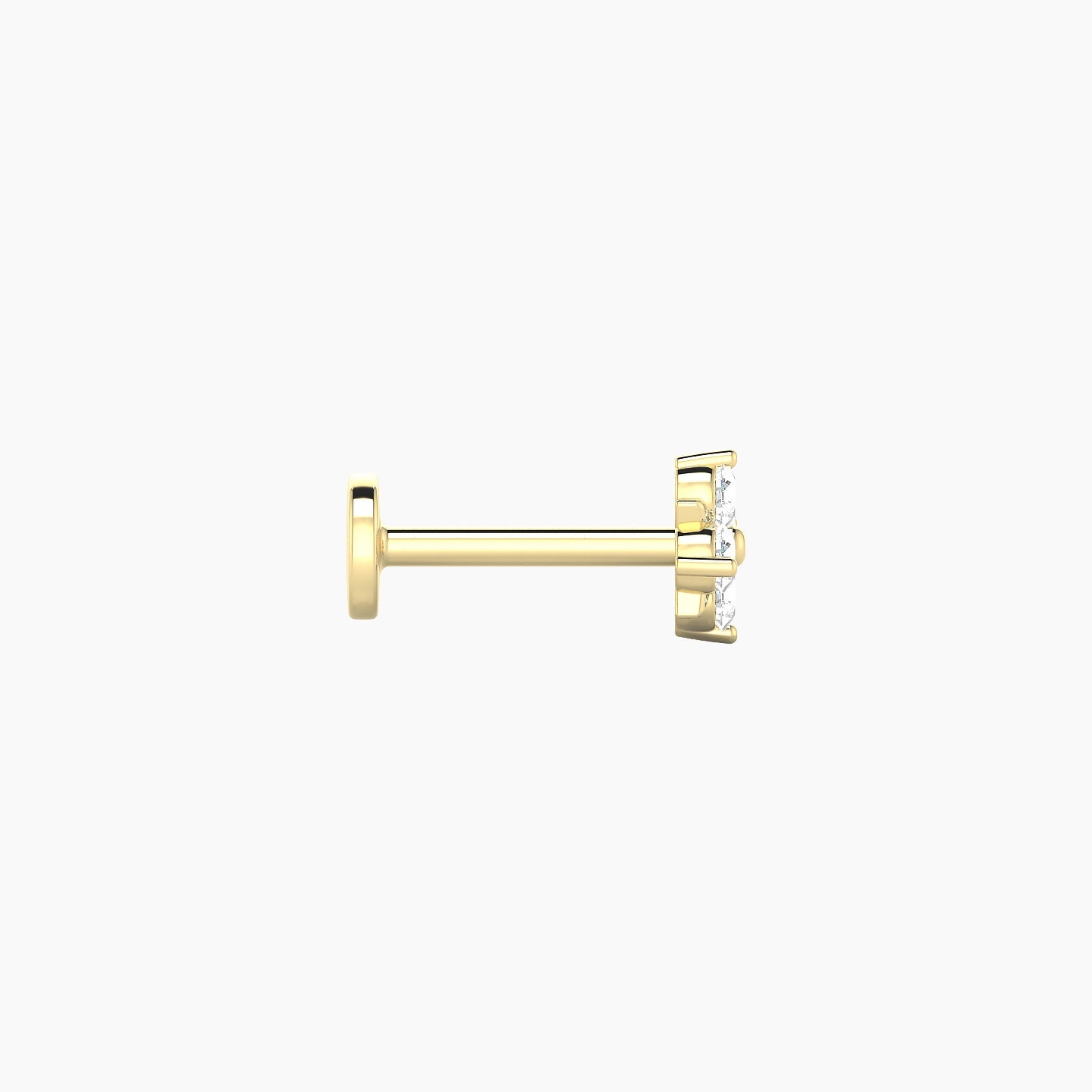 Nymph | 18k Yellow Gold 5 mm 6.5 mm Flower Diamond Nose Piercing