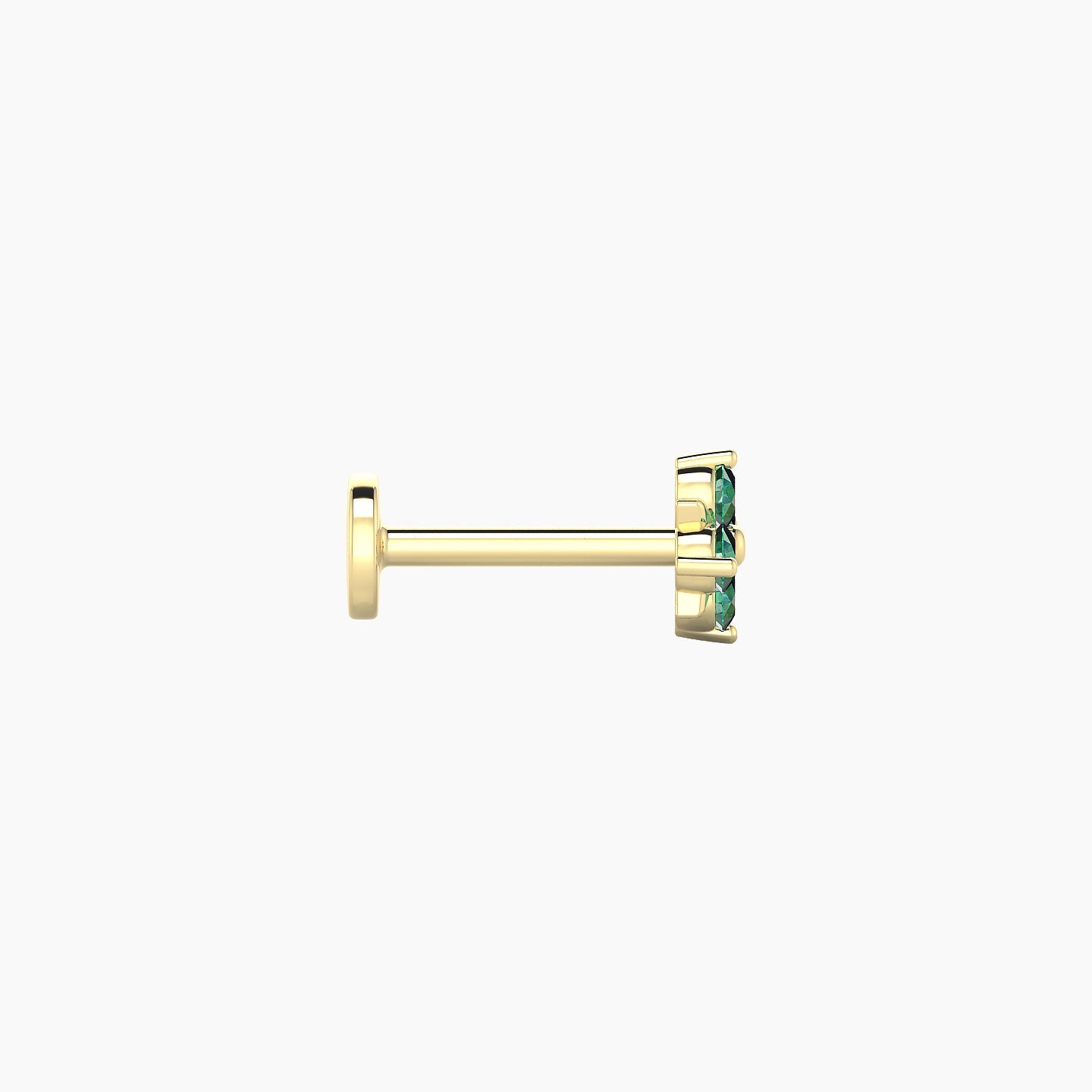 Nymph | 18k Yellow Gold 6.5 mm 5 mm Flower Emerald Nose Piercing