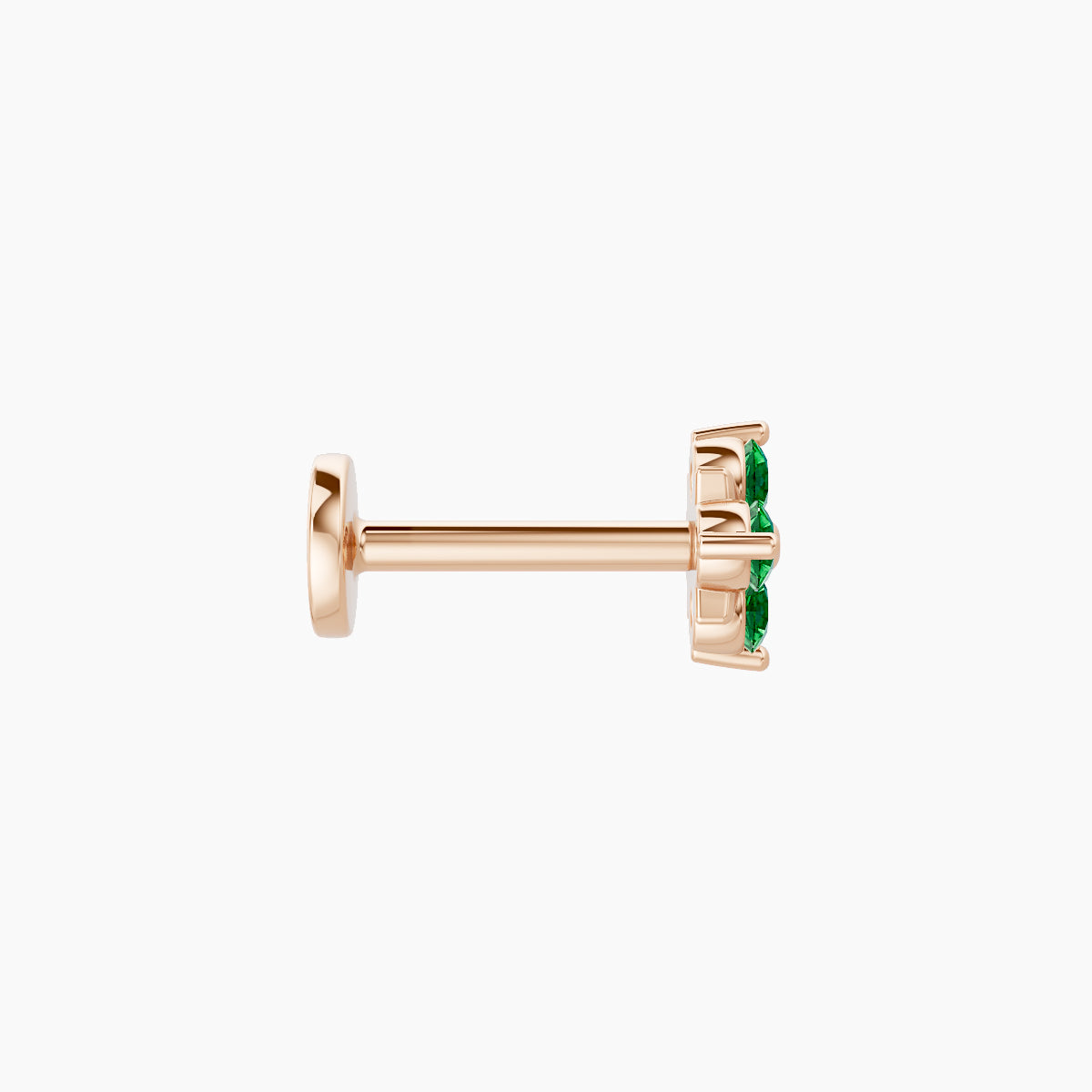 Nymph | 18k Rose Gold 6.5 mm 5 mm Flower Emerald Piercing