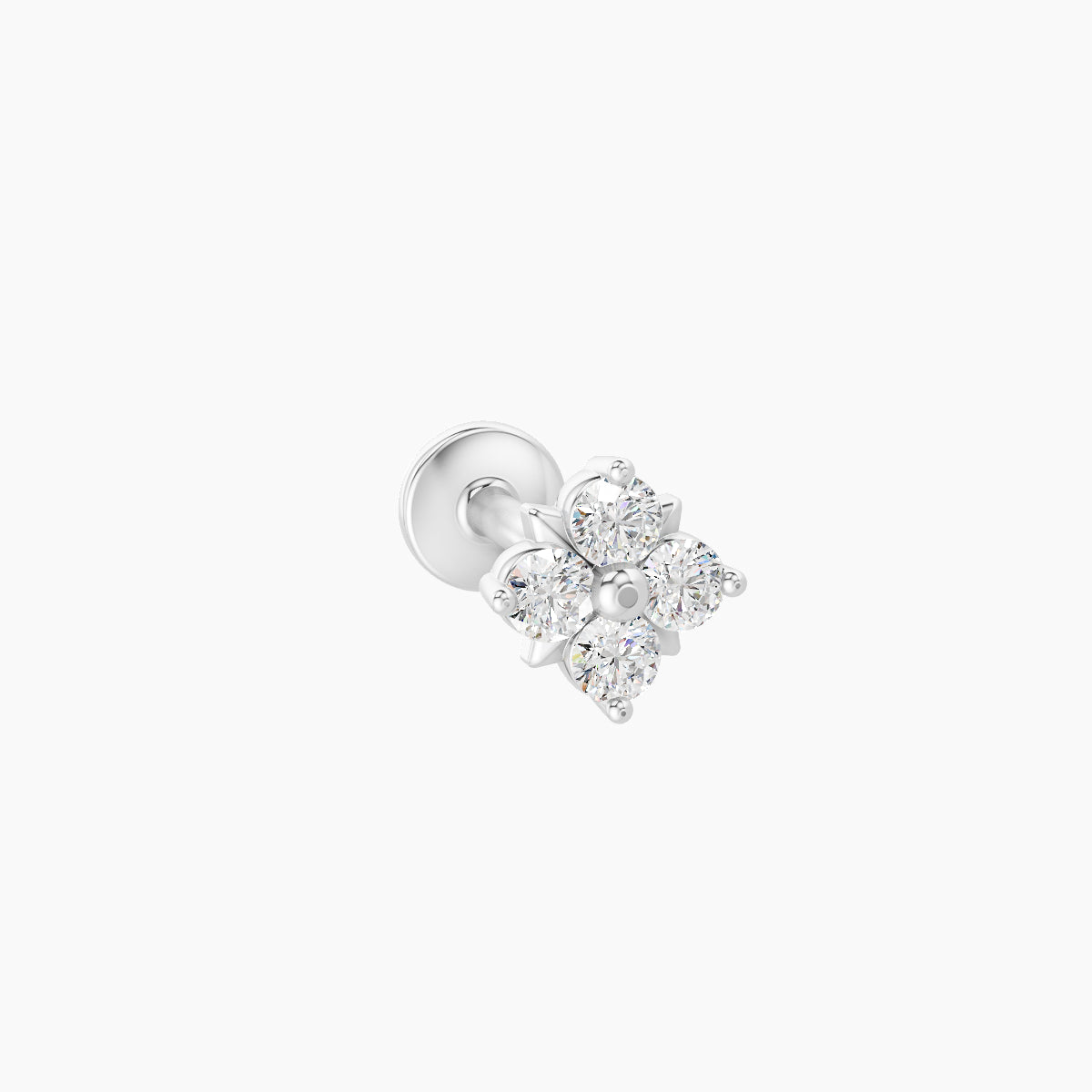 Nymph | 18k White Gold 5 mm 6.5 mm Flower Diamond Piercing