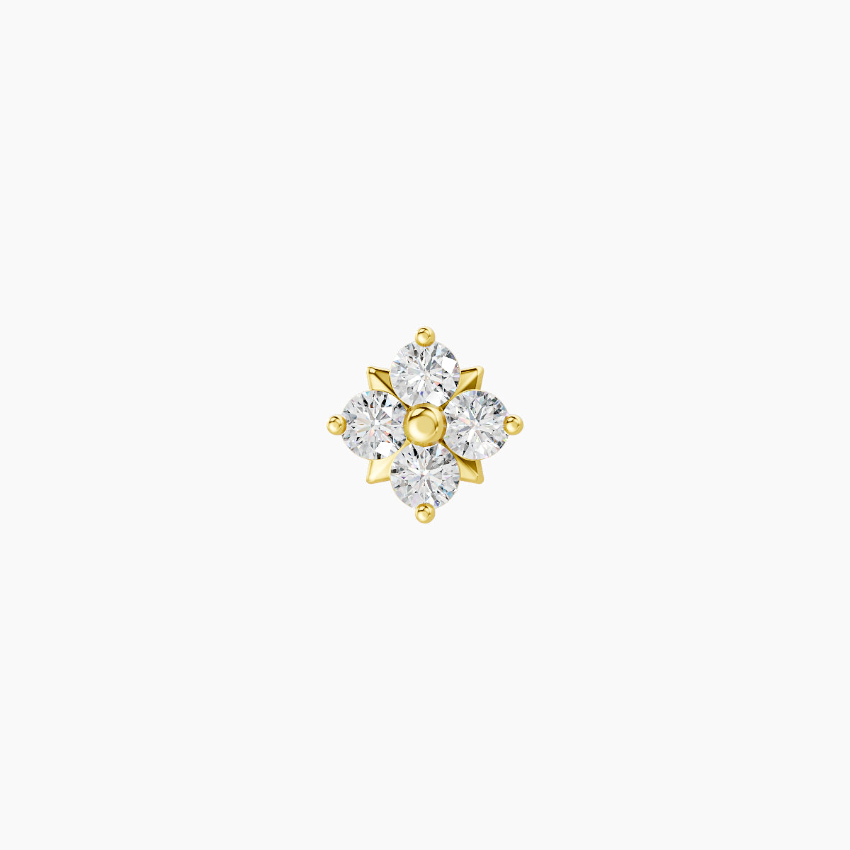 Nymph | 18k Yellow Gold 5 mm 6.5 mm Flower Diamond Piercing