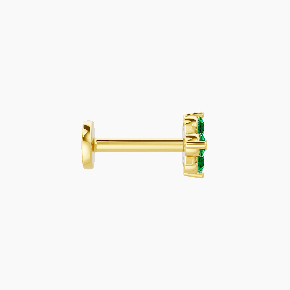 Nymph | 18k Yellow Gold 6.5 mm 5 mm Flower Emerald Piercing