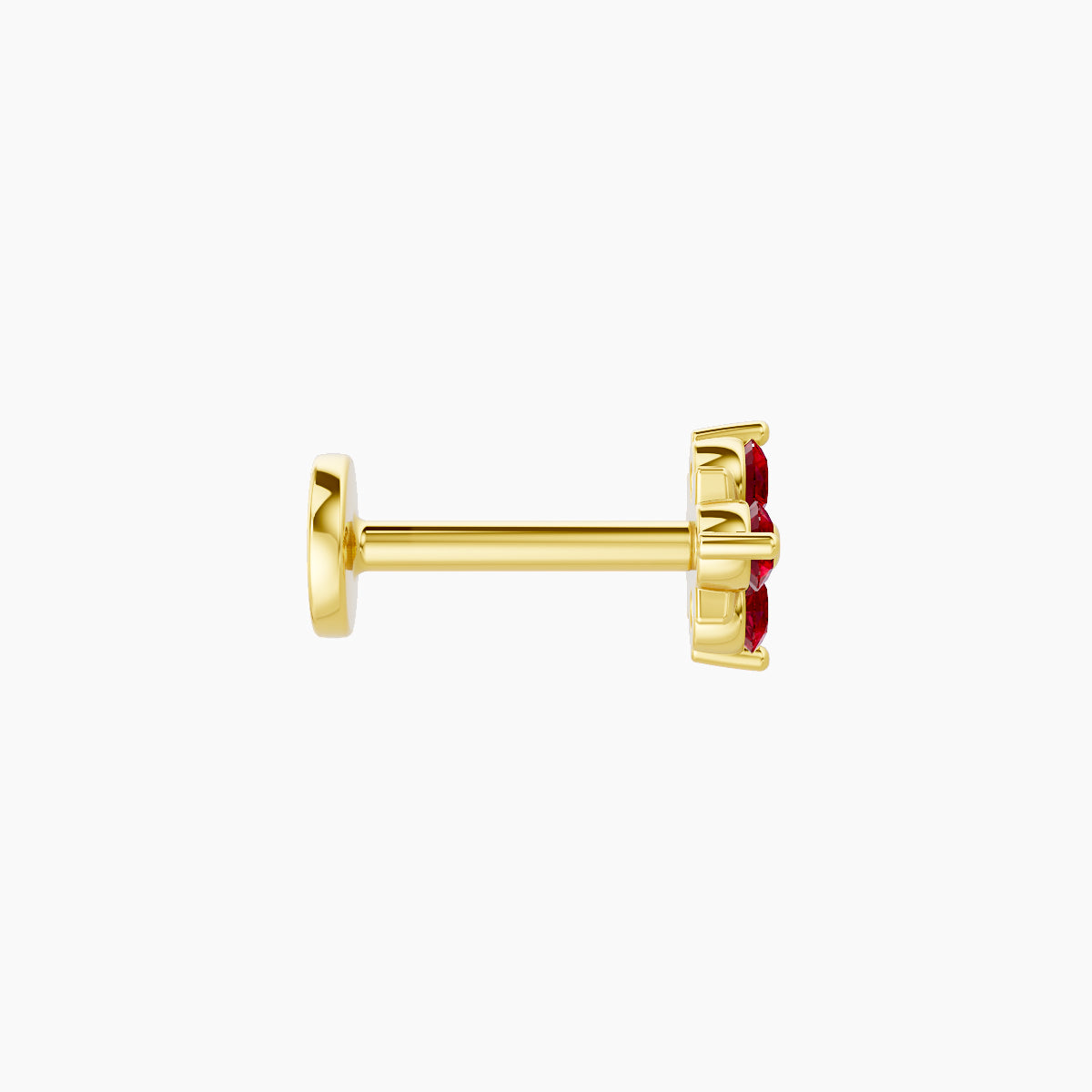 Nymph | 18k Yellow Gold 6.5 mm 5 mm Flower Ruby Piercing