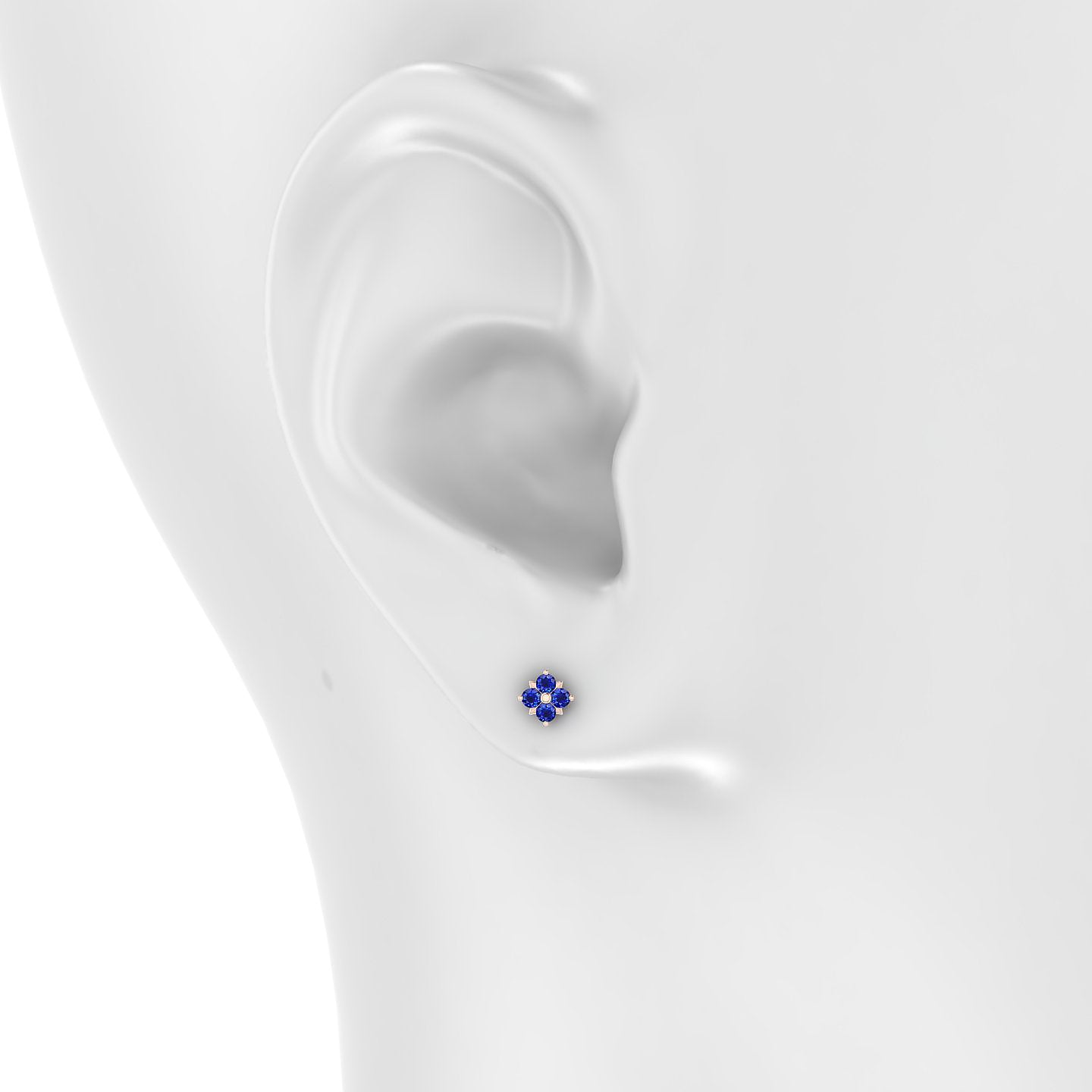 Nymph | 18k Rose Gold 6.5 mm 5 mm Flower Sapphire Piercing