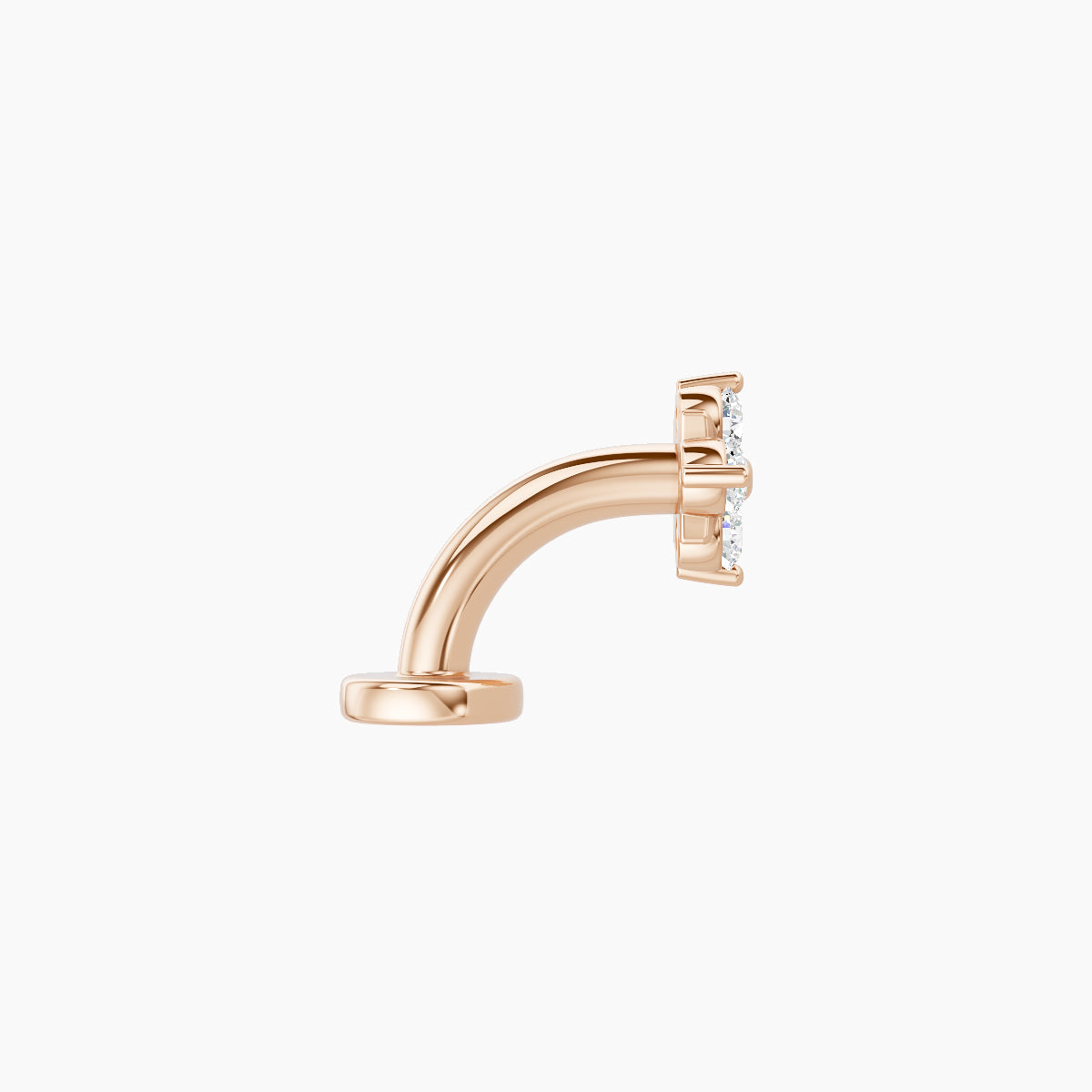 Nymph | 18k Rose Gold 5 mm 8 mm Flower Diamond Floating Navel Piercing