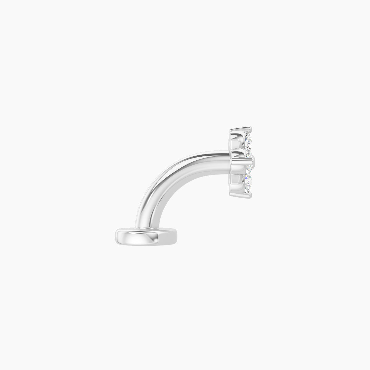 Nymph | 18k White Gold 5 mm 8 mm Flower Diamond Floating Navel Piercing
