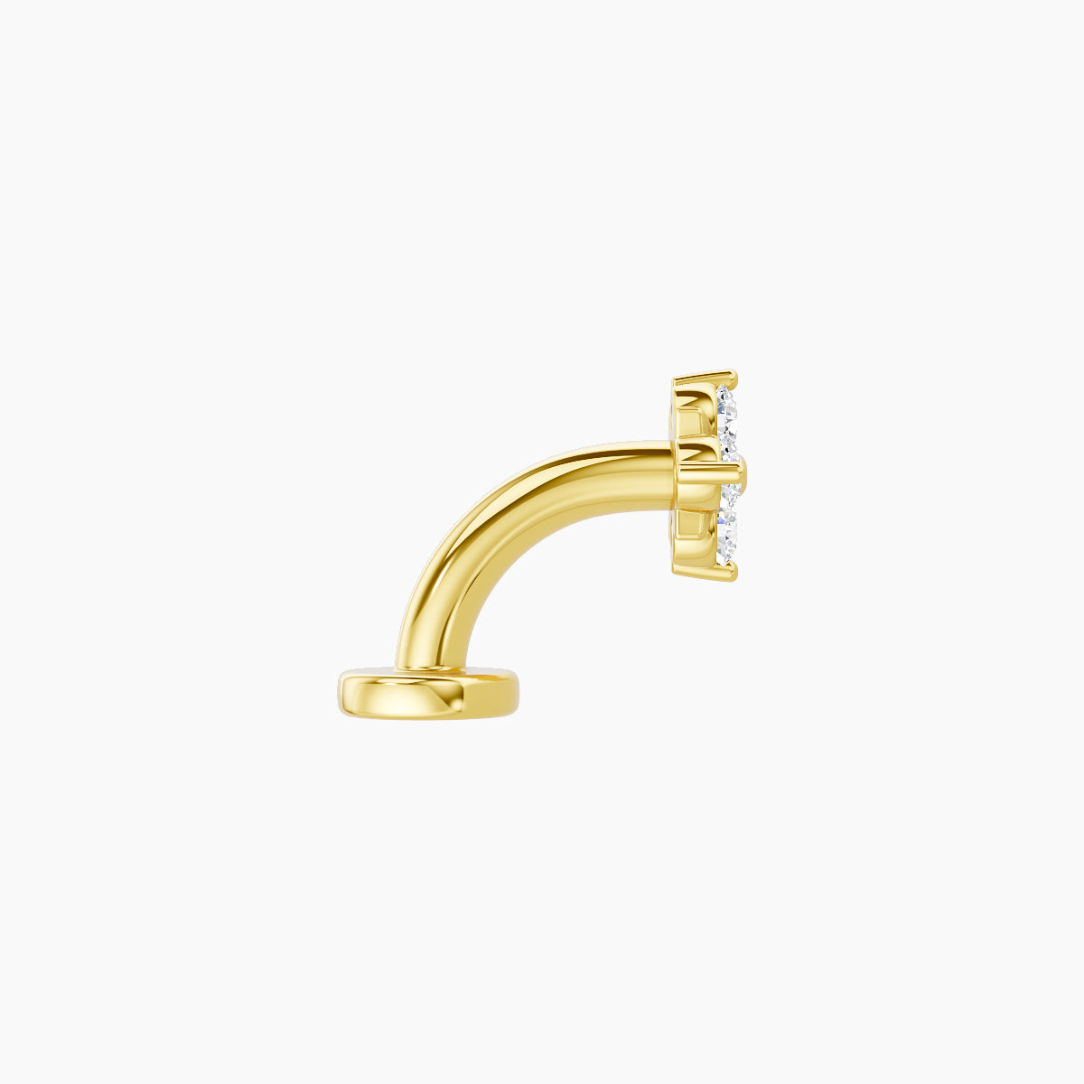 Nymph | 18k Yellow Gold 5 mm 8 mm Flower Diamond Floating Navel Piercing