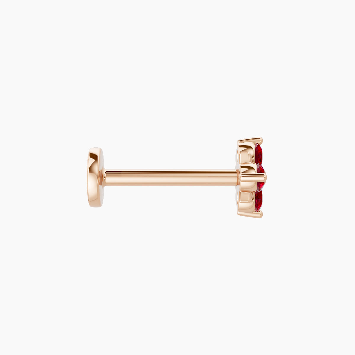 Nymph | 18k Rose Gold 8 mm 5 mm Flower Ruby Nose Piercing