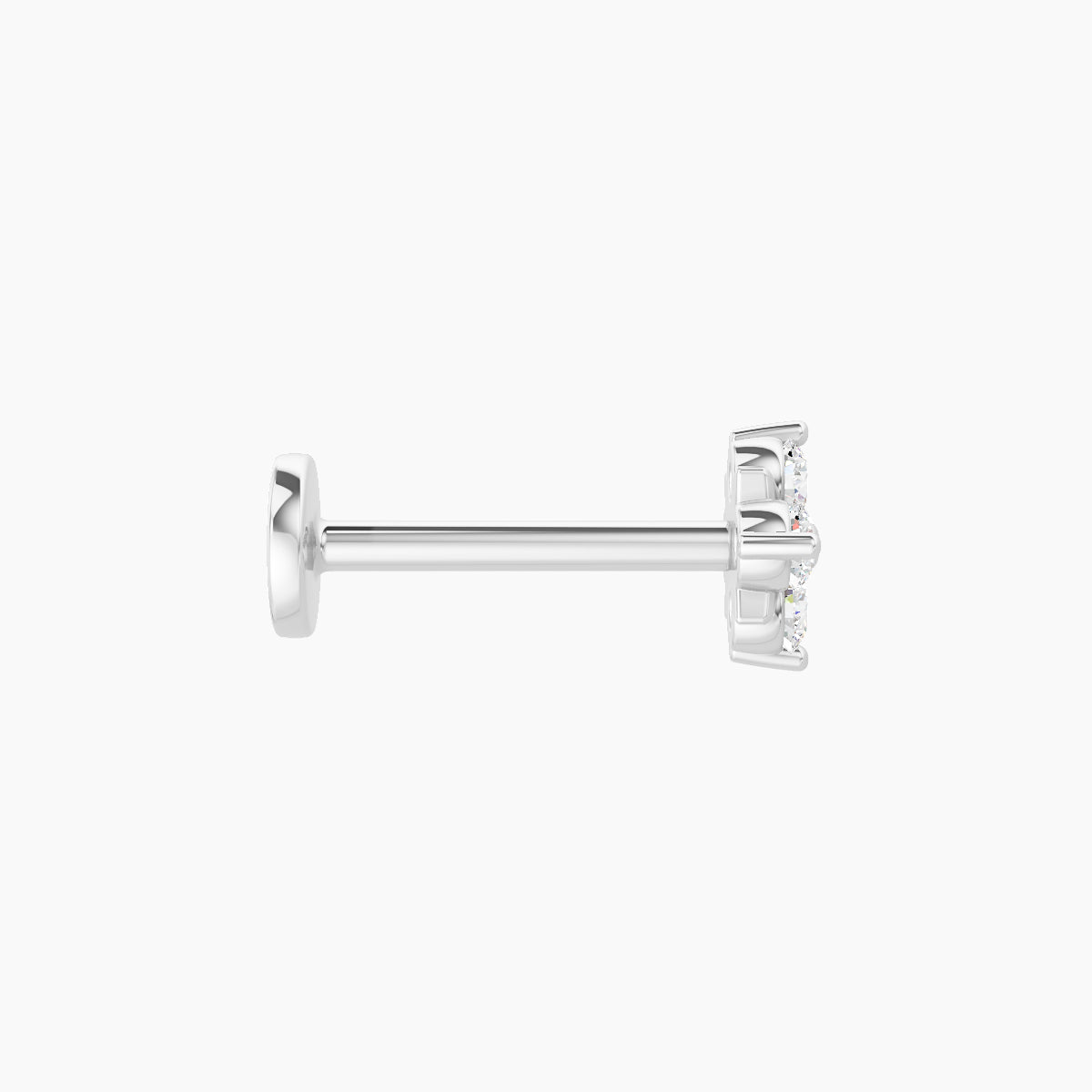 Nymph | 18k White Gold 5 mm 8 mm Flower Diamond Nose Piercing