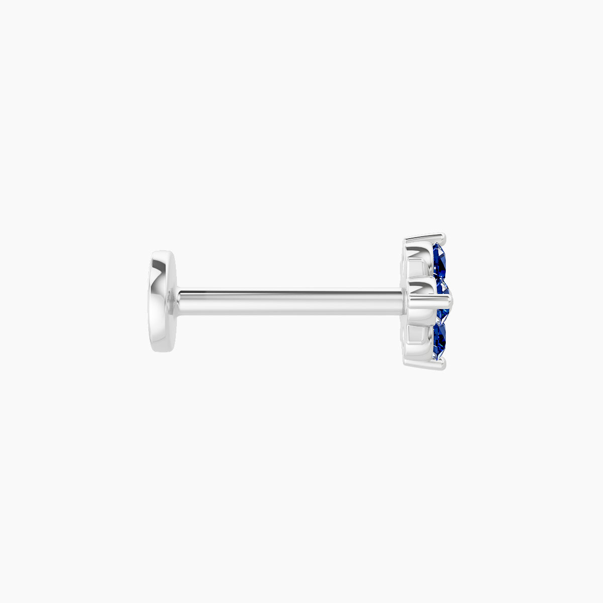Nymph | 18k White Gold 8 mm 5 mm Flower Sapphire Nose Piercing