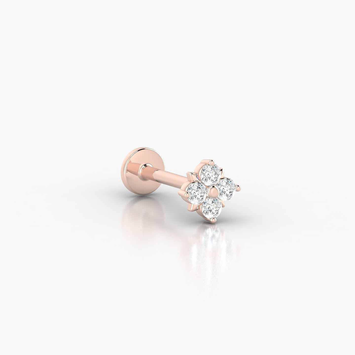 Nymph | 18k Rose Gold 5 mm 8 mm Flower Diamond Nose Piercing