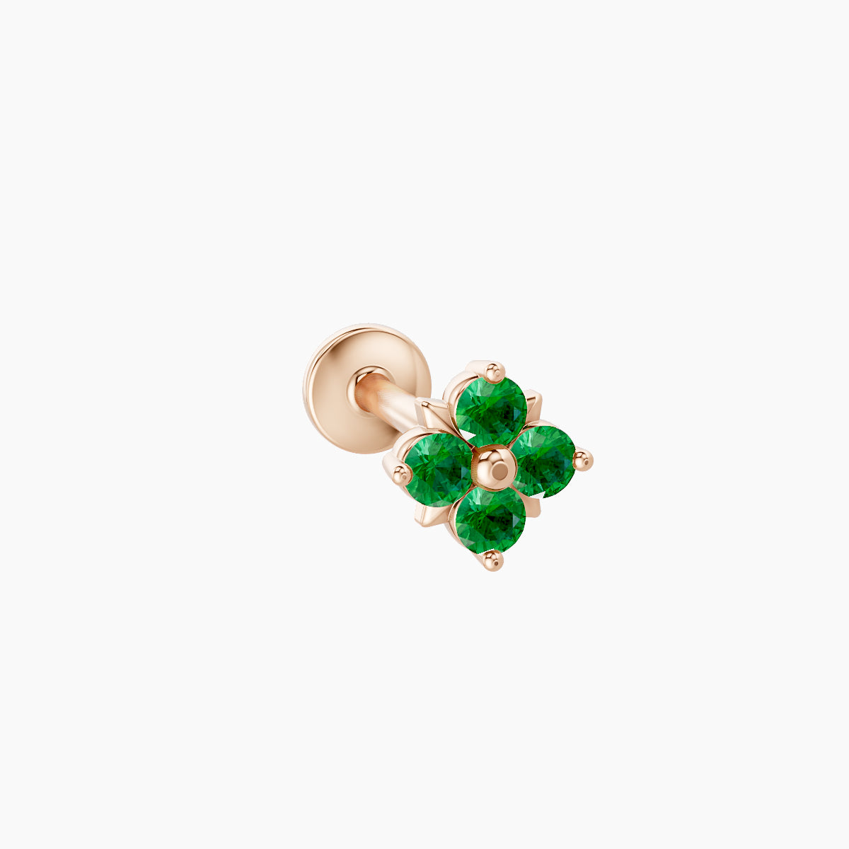 Nymph | 18k Rose Gold 8 mm 5 mm Flower Emerald Piercing