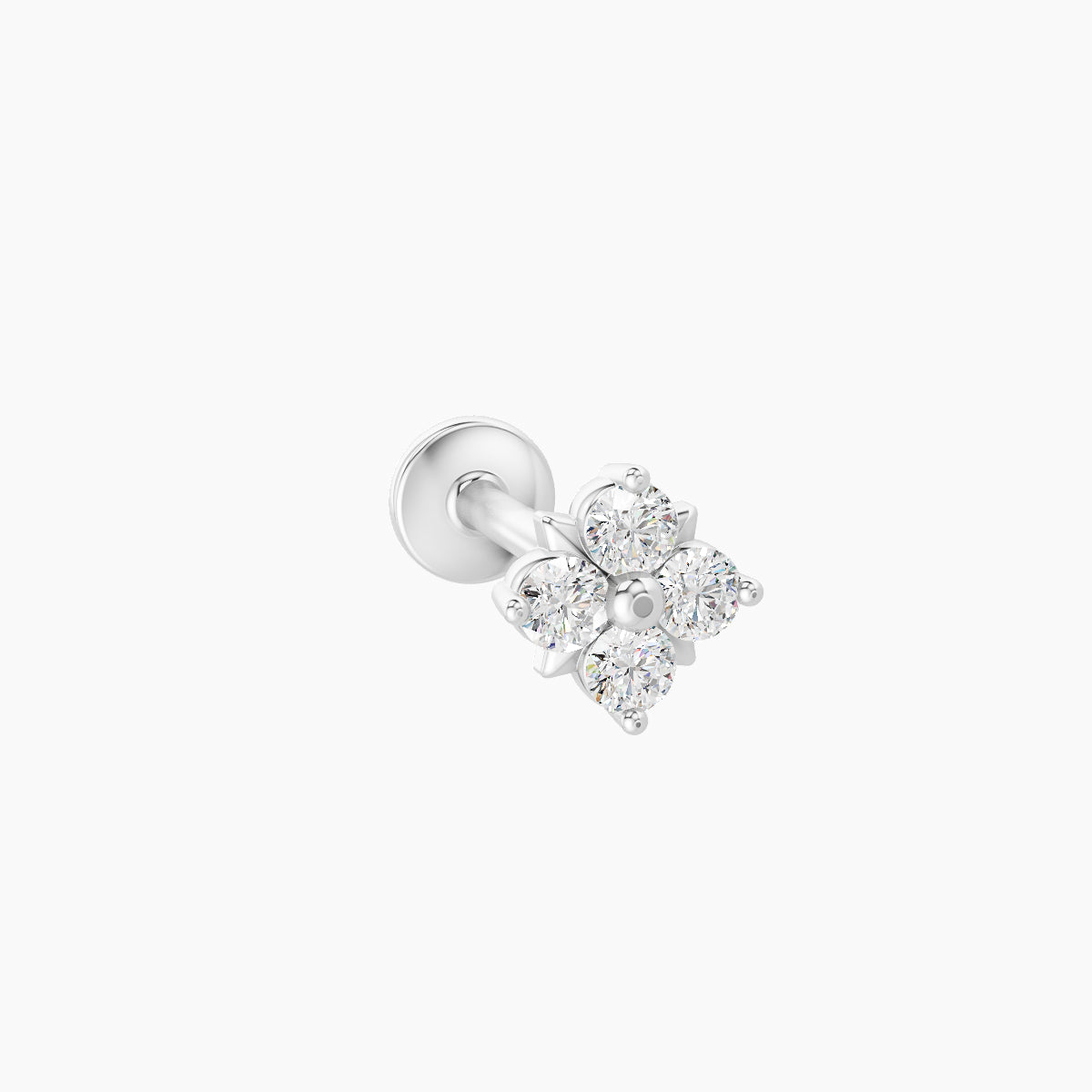 Nymph | 18k White Gold 5 mm 8 mm Flower Diamond Piercing