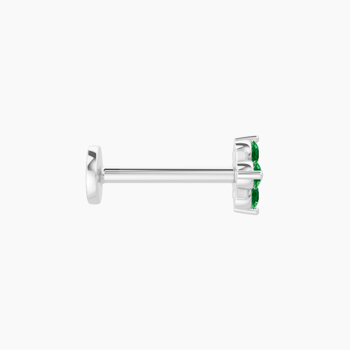 Nymph | 18k White Gold 8 mm 5 mm Flower Emerald Piercing