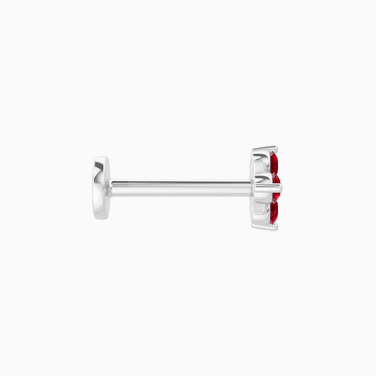 Nymph | 18k White Gold 8 mm 5 mm Flower Ruby Piercing