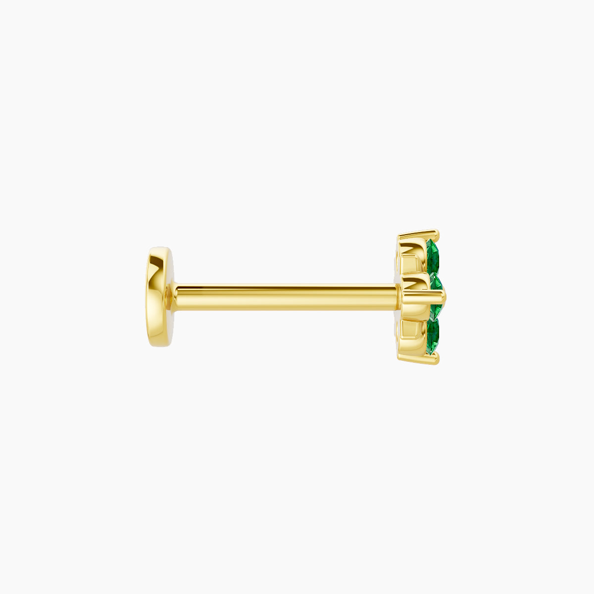 Nymph | 18k Yellow Gold 8 mm 5 mm Flower Emerald Piercing