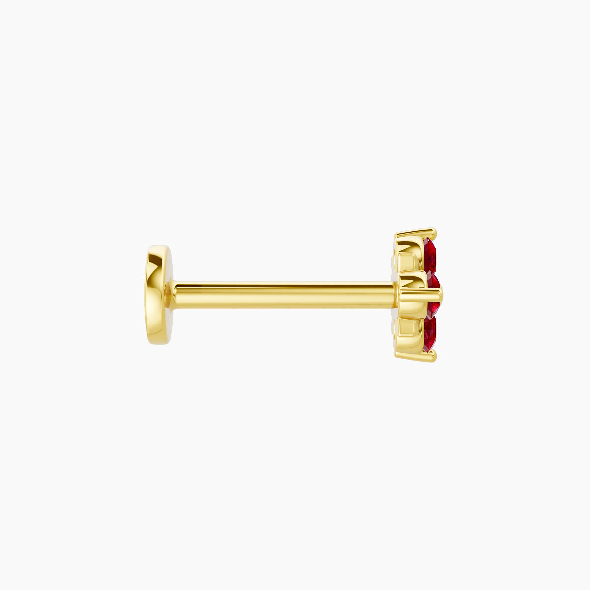 Nymph | 18k Yellow Gold 8 mm 5 mm Flower Ruby Piercing