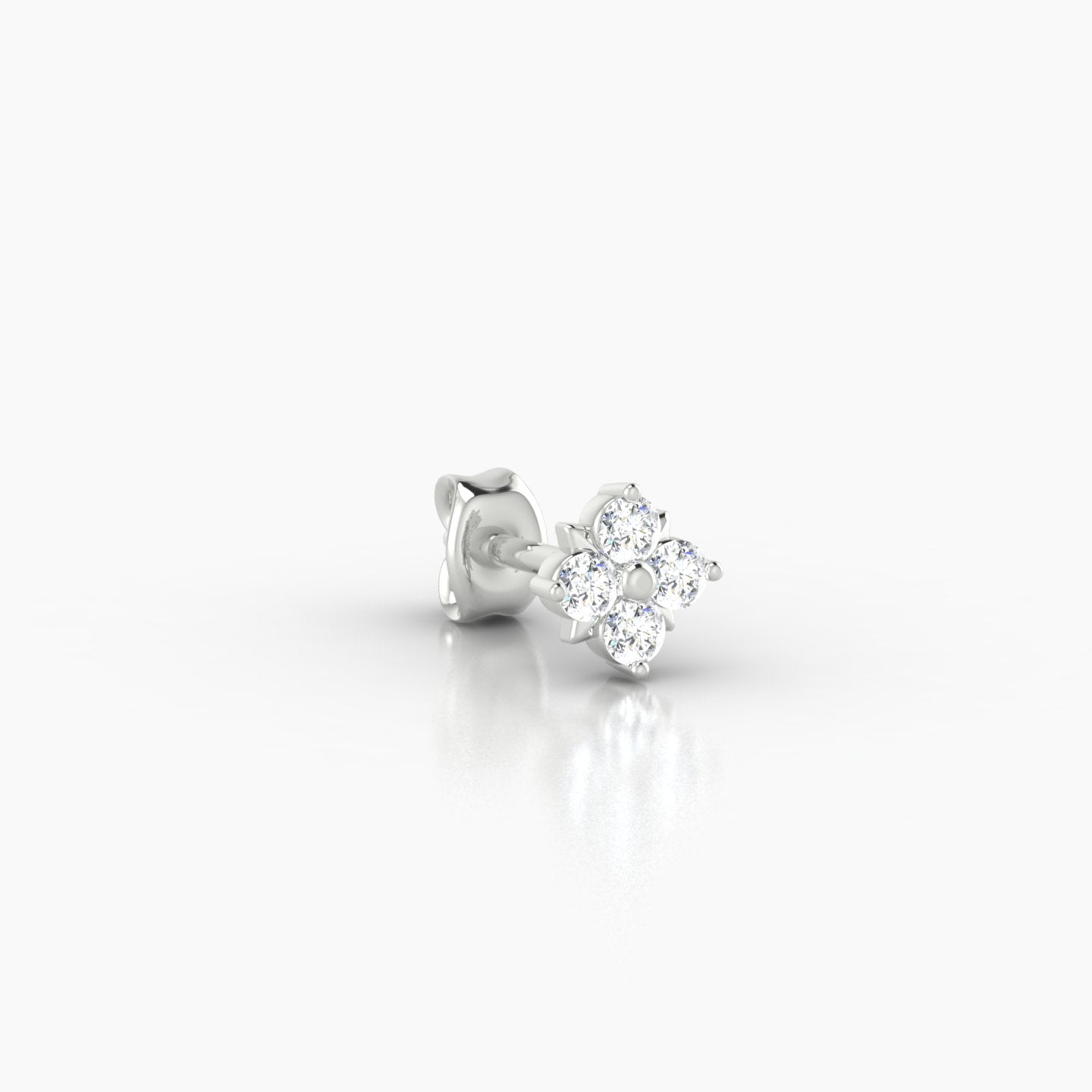 Nymph | 18k White Gold 5 mm Flower Diamond Earring