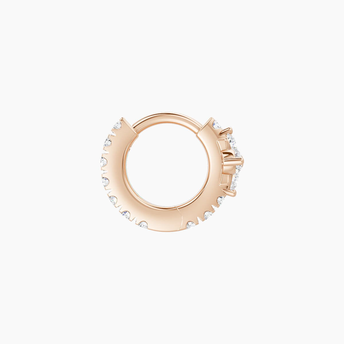 Nymph | 18k Rose Gold 5 mm Flower Diamond Hoop Piercing