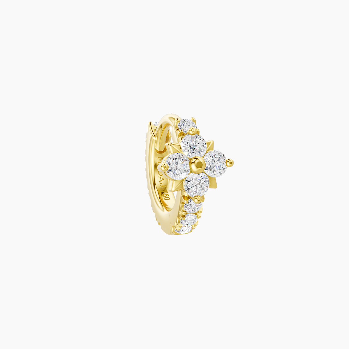 Nymph | 18k Yellow Gold 5 mm Flower Diamond Hoop Piercing