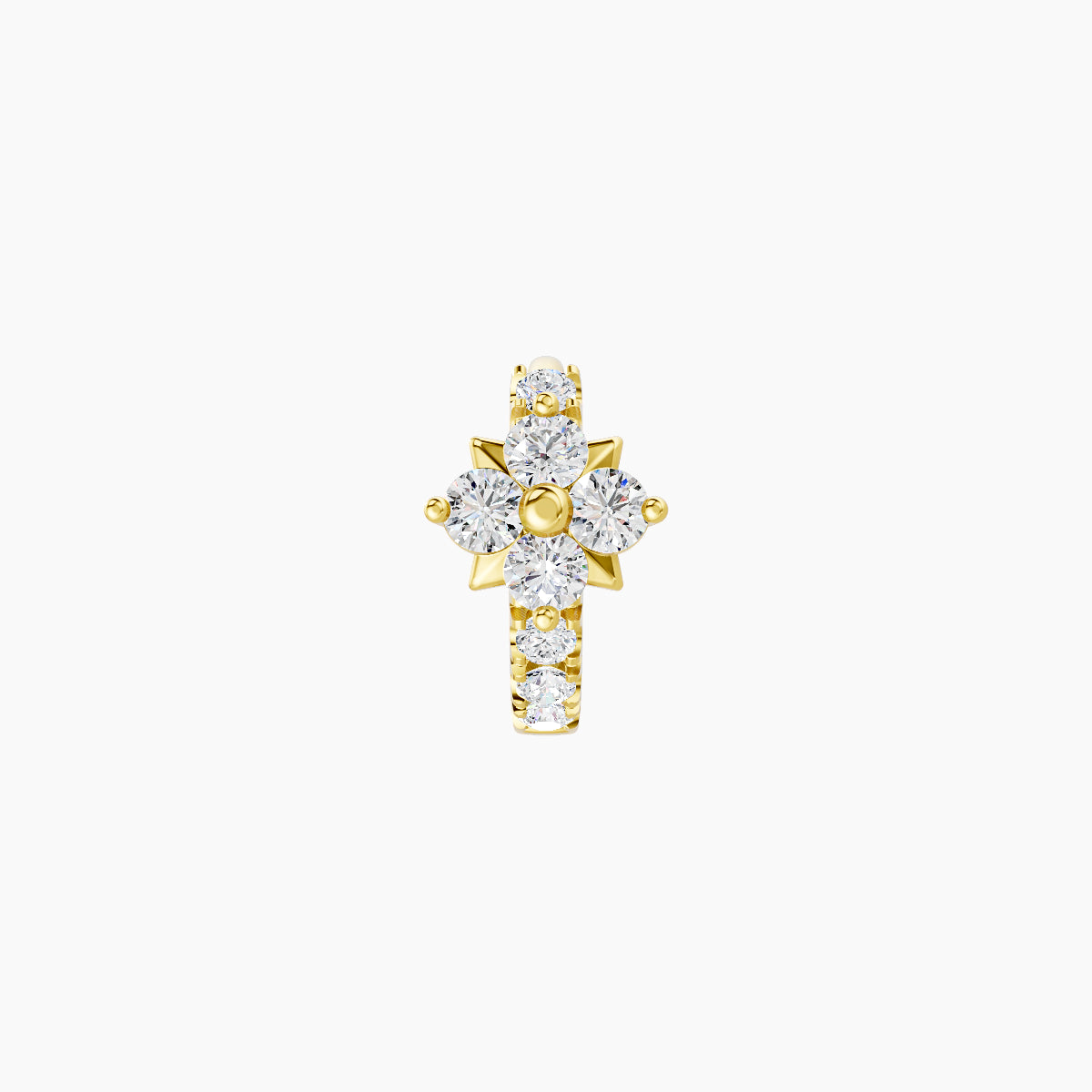 Nymph | 18k Yellow Gold 5 mm Flower Diamond Hoop Piercing